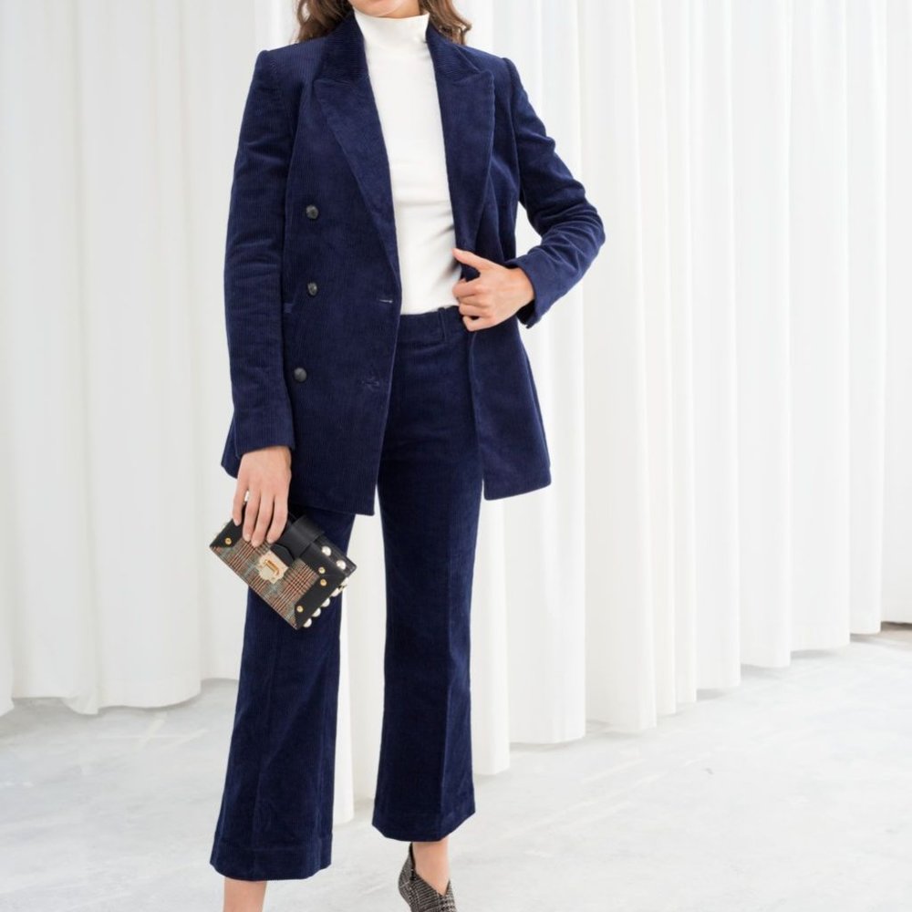 & Other Stories Navy Trousers Size 0